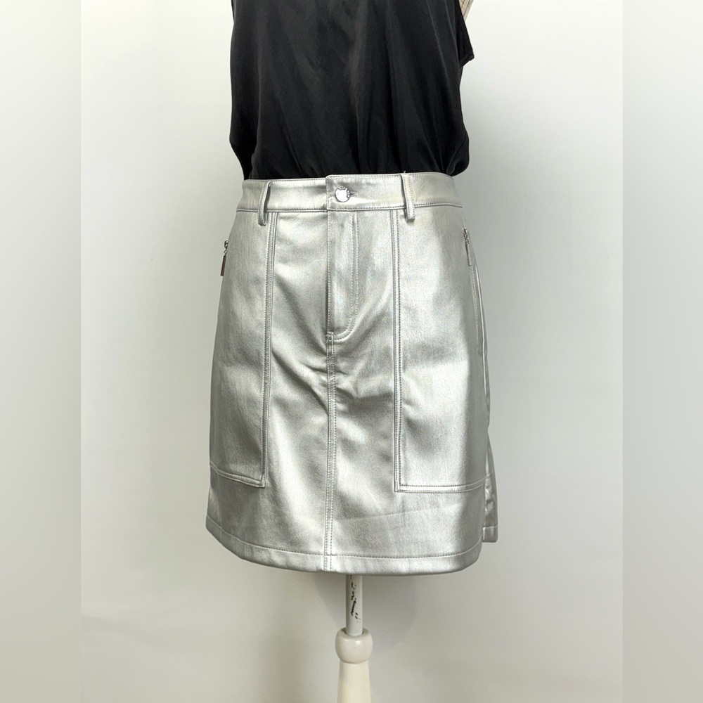 MARC NEW YORK Metallic Silver mini skirt size 10
